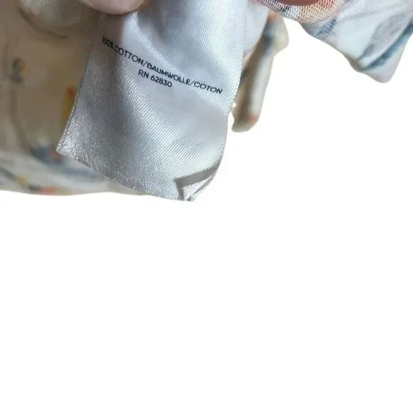 Lands' End Floral Crew Neck 100% Cotton Long Sleeve T-Shirt Multicolor Small - Picture 6 of 8